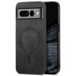 Google Pixel 7 Pro 5G Leather Back Case Compatible with MagSafe Skin-touch Phone Cover - Black