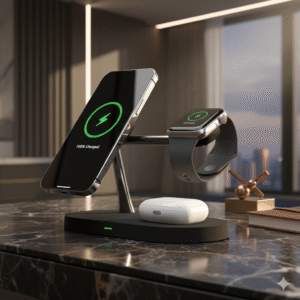 Multifunctional Five-In-One Magnetic Wireless Charging Watch Headset Desktop Mobile Phone Holder Charger 15W Fast Charge